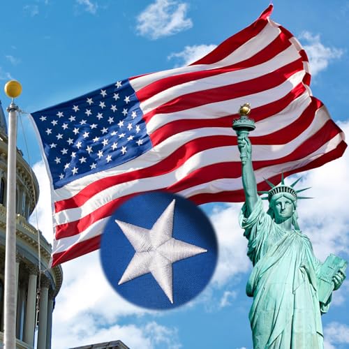 4x6 American Flag Outdoor Heavy Duty,4by 6 American Flag,US Flag,4' x 6' America Flag,America Flags For Outside 4x6,Embroidered USA Flags 4x 6,Long Lasting Best High Wind all Weather US Flags by FITEAN - Used condition - US$16.92
