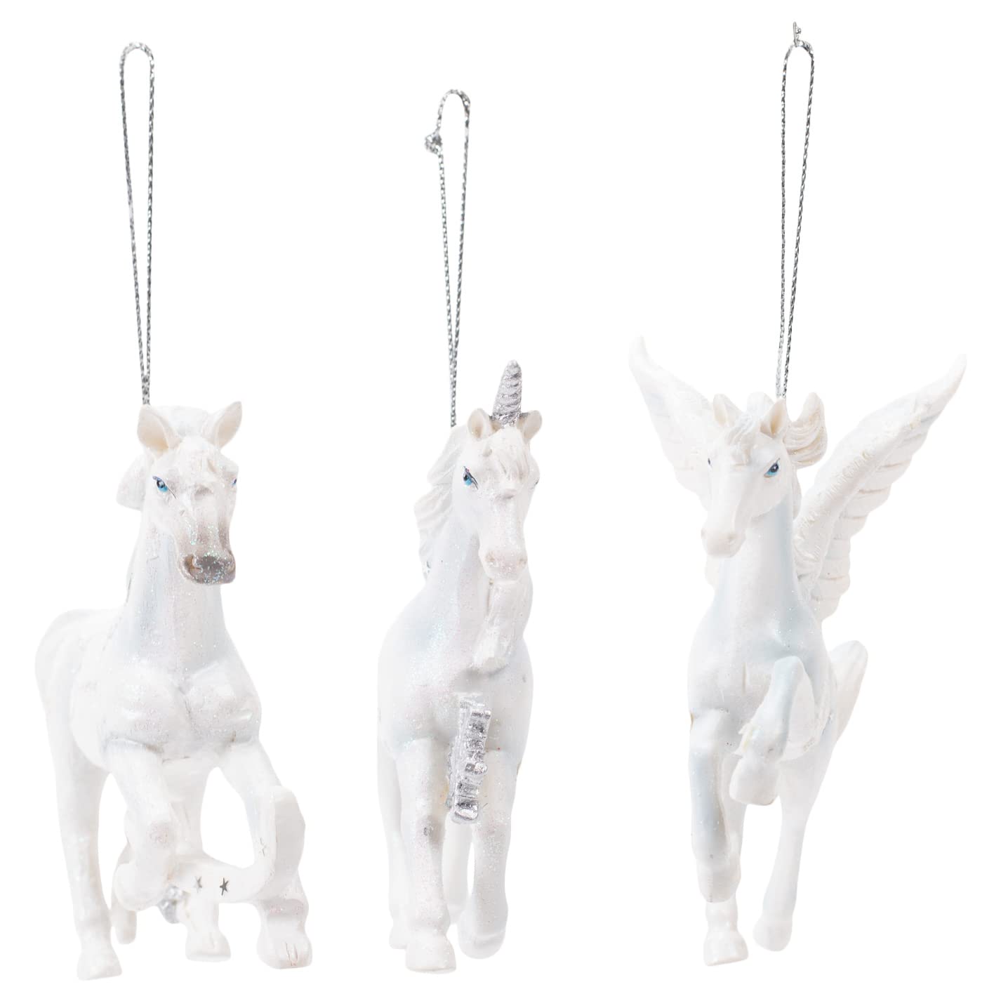 Amazon.co.jp: シルバー&ホワイト 馬 ユニコーン ペガサス クリスマス