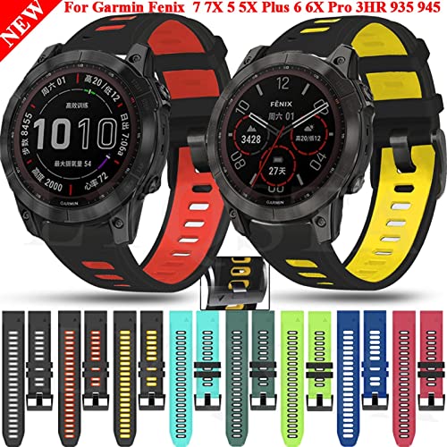 Bracelet montre Garmin Fenix 7X anti transpiration noir rouge