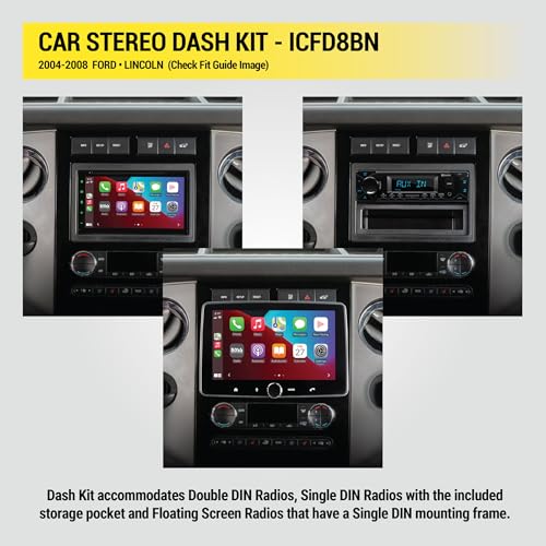Image of Scosche Install Centric ICFD8BN Compatible with Select Ford, Lincoln & Mercury 2004-08 Complete Installation Solution for Car Stereos, Black