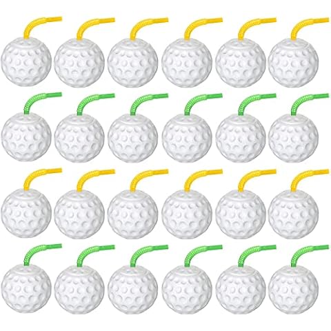 ZHURUININ 24 Pcs Golf Ball Cups 14 oz Golf Party Decorations Plastic Golf Party Favors Golf Decorations for Party Golf Party Supplies for Kids Drinking Golf Themed Birthday Parties Cover