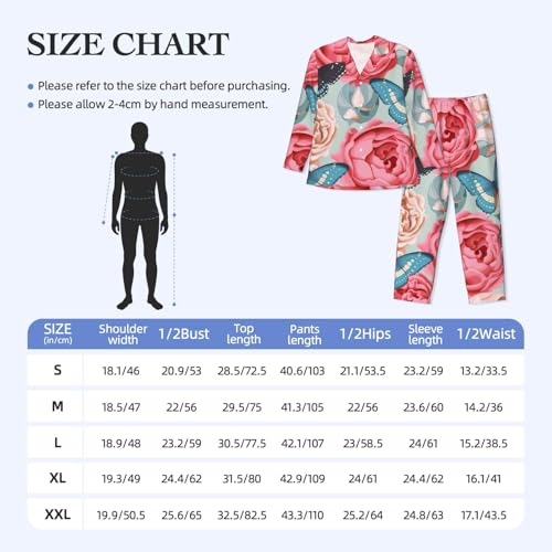 Pyjama homme manches longues imprimé fleur vêtement de nuit confortable tenue détente - 3