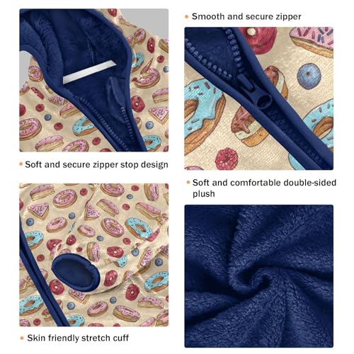 Donut Cake Boys Fleece Coat,Children's Zip-Up Hoodie Jacket,Baby Warm Fashion Outerwear 3-10T,A1134143