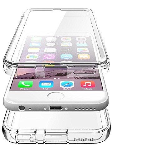 NWNK13 For iPhone iPhone 8 Plus/iPhone 7 Plus Case Crystal Clear Slim Fit Front & Back 360° Case Built-in Screen Protector Transparent Full Body Silicone Gel Mobile Phone Cover for iPhone 8+ - Image 2