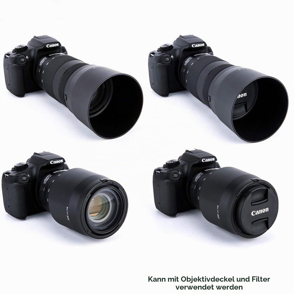 JJC Gegenlichtblende mit 67mm UV-Filter für Canon EF 70-300mm F4-5.6 is II/RF 100-400mm F5.6-8 is Objektiv, Ersetzt Canon ET-74B Gegenlichtblende