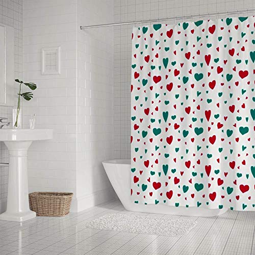 Rideau de douche polyester cœurs pour une salle d'eau colorée et sèche - 3
