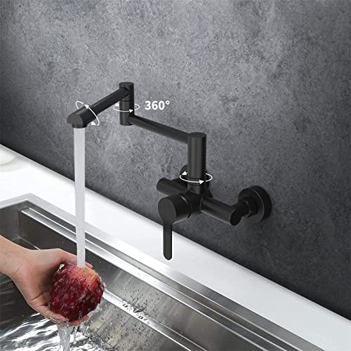 Grifo-de-Cocina-de-ParedGrifo-para-Fregadero-Monomando-Negro360–Giratorio-PlegableCocina-Doble-Grifo-ParedRotacion-de-para-Grifo-de-Agua-Fria-y-Caliente