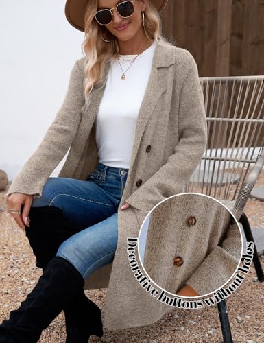 Image of CiCiBird Women Fall Long Cardigan Sweater Trendy Knit Jacket Coat Dressy Blazer Coatigan