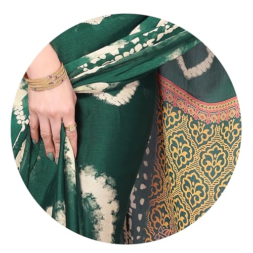 Image of MIRCHI FASHION Saree for Woman Chiffon Shibori Printed | Lightweight Regular Use and Professional Office Sari with Blouse Piece