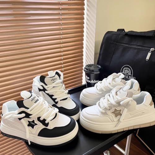 Star Shoes Chunky Sneakers Cute Colorful Platform Laces Up Athletic Streetwear for Women for Sports and Hiking Comfort Slip-Resistant3