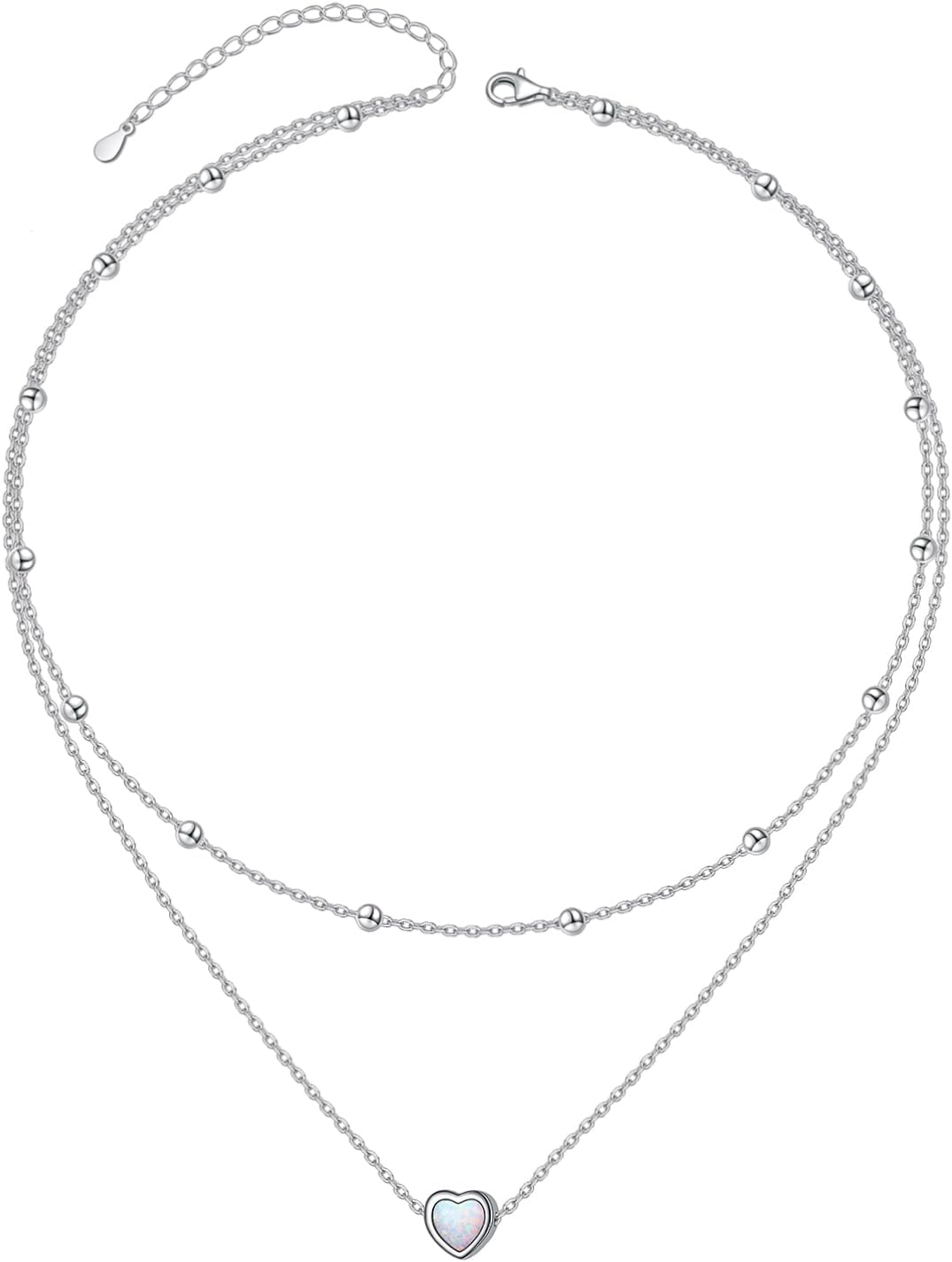 Layered Necklaces for Women S925 Sterling Silver Chokers Necklace for Women Circle/...