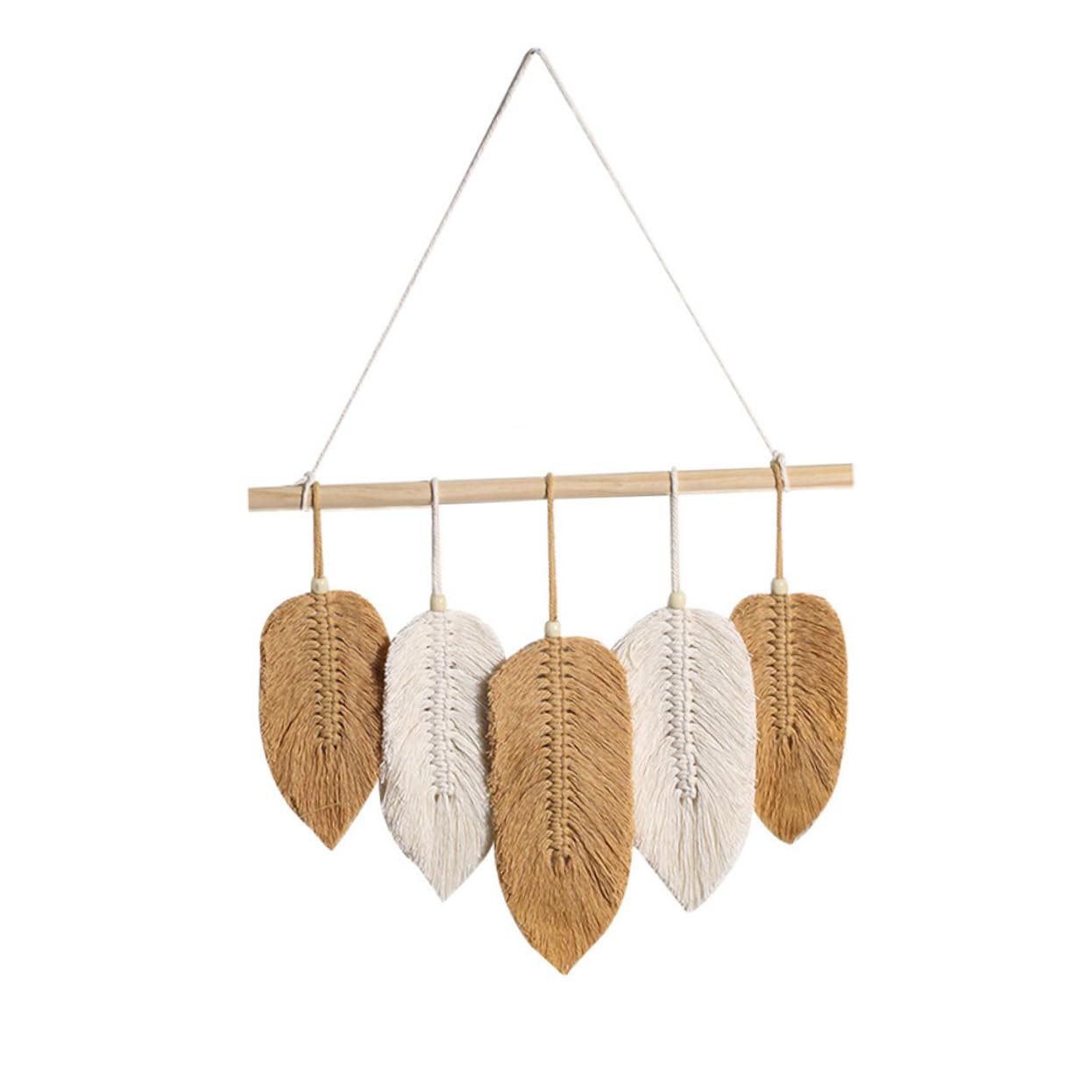 Tapiz de pared de macramé TOPBATHY estilo bohemio con hojas para decorar el salón 8
