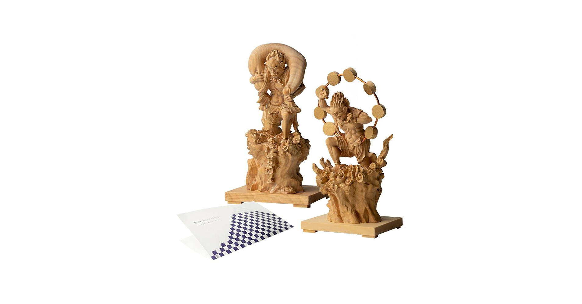 Amazon|極小仏 風神 雷神 2体セット&「おもてな紙」セット 木製 仏像 Amazon|極小仏 風神 雷神 2体セット&「おもてな紙」セット 木製 仏像