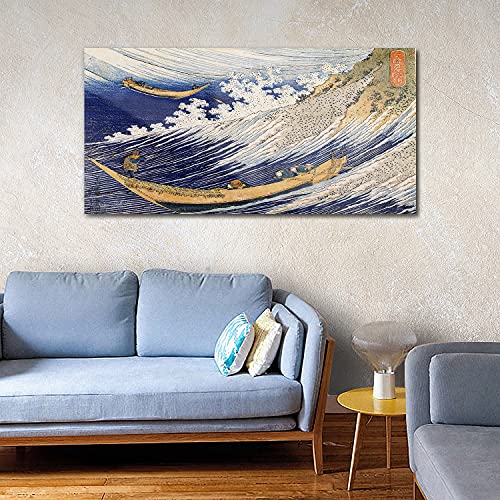 Tableau Acrylique Ocean Waves Hokusai 140x70 cm pour Décoration Murale - 4