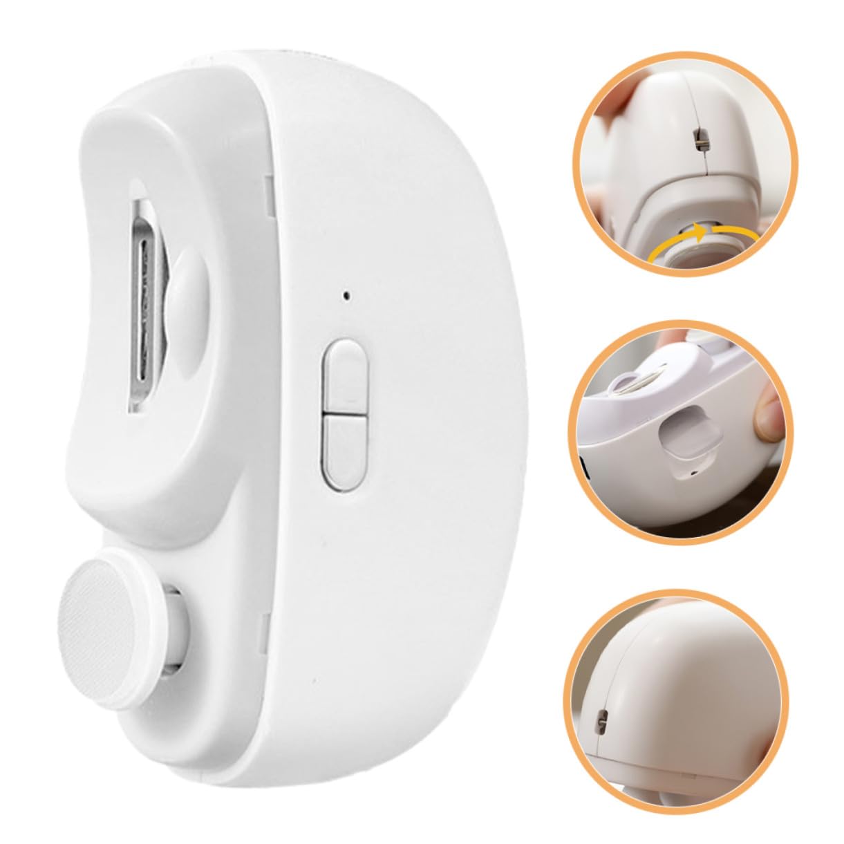 500mah Tagliaunghie Bianco Ricaricabile Automatico Elettrico | Doppia Funzione con Luce, Due Velocità di Rotazione, Abs e Lega, per Adulti e Ragazzo Ragazza
