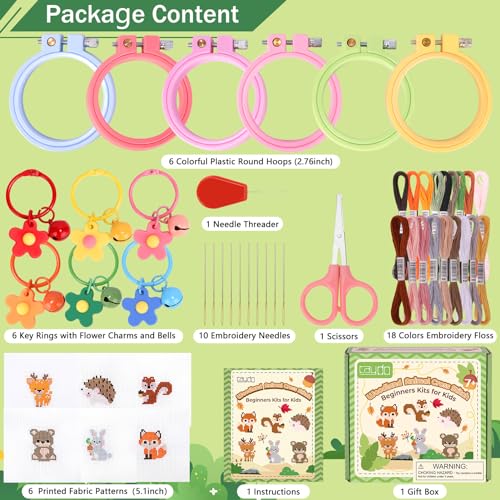 Caydo K-006I 6 Pieces Cross Stitch Kit For Kids Embroidery Kits thumb #1