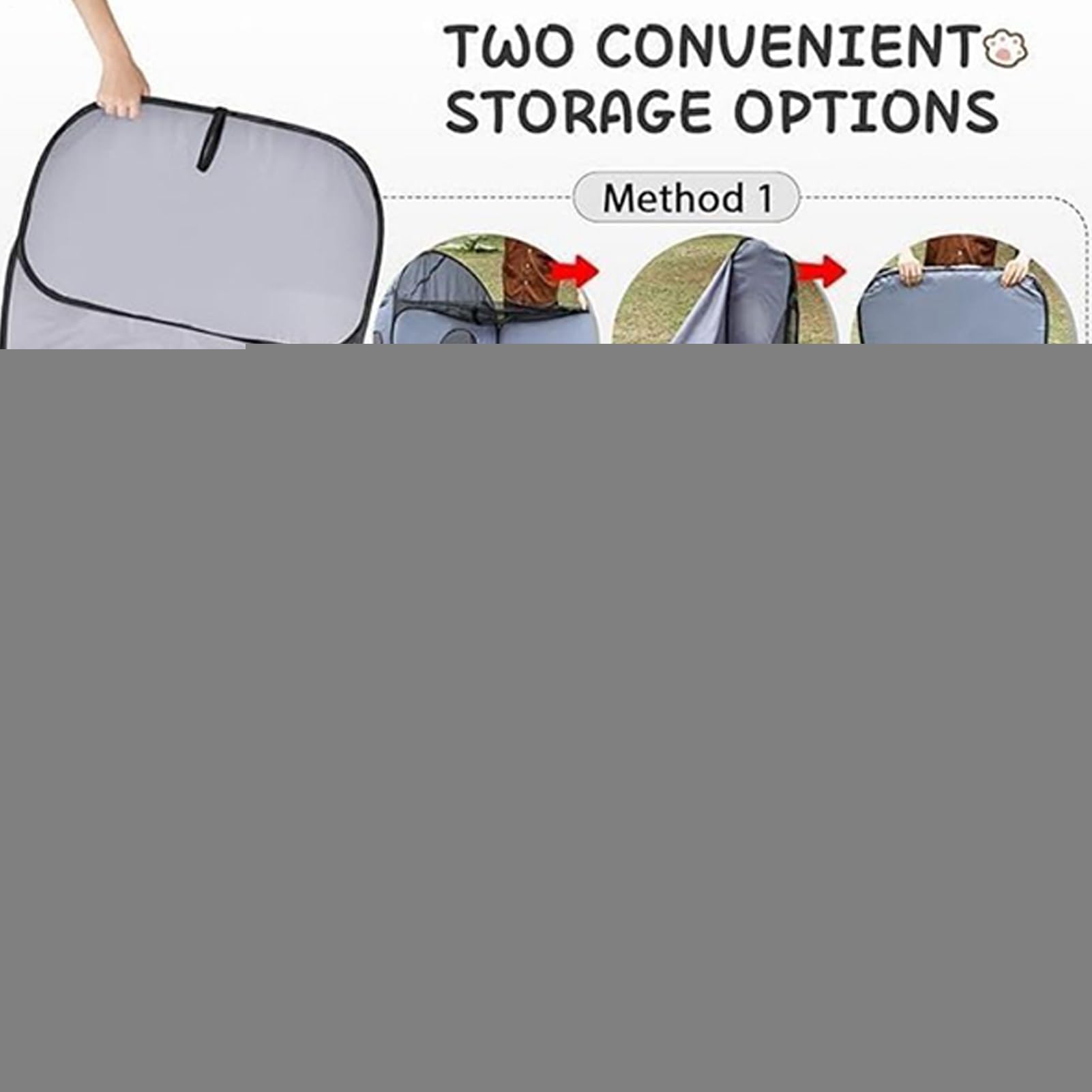 Parque Plegable para Gatos con Túnel, Tienda de Campaña para Gatos de Interior Exterior con Malla Transpirable, Parque Plegable para Mascotas Animales Pequeños para Camping Viajar Jardín