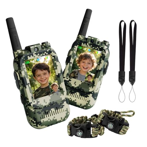 Walkie talkies con video infantil estilo camuflaje para evitar el aburrimiento