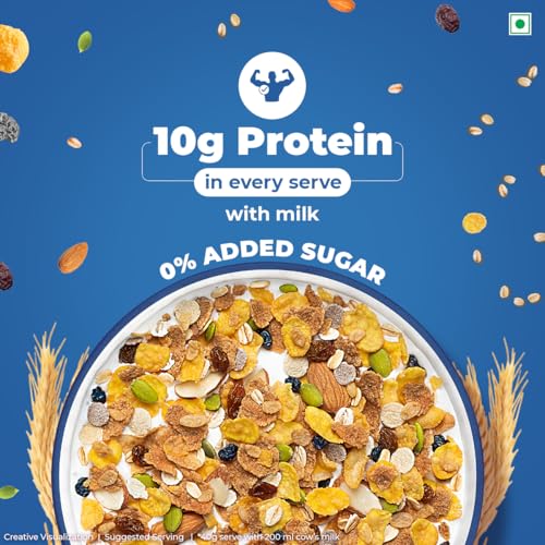 Image of Kellogg's Muesli 0% Added Sugar | 12 In 1 Power Breakfast | 10g Protein Per Serve | No Maida| No Palm Oil | India's No 1 Muesli | 500g (Pack of 3)