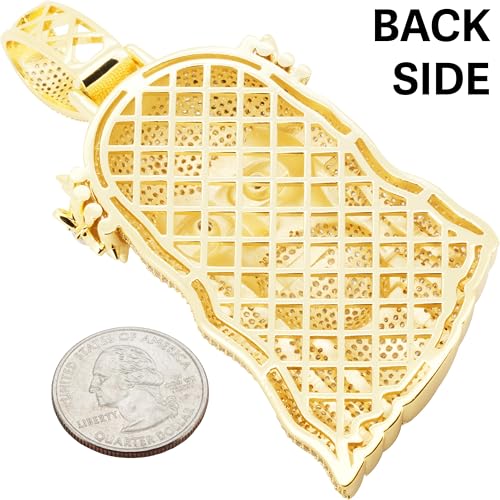 14K Yellow/White Gold Plated Brass AAA Cubic Zirconia Jesus Piece Pendant Hip Hop Costume Fashion Jewelry For Men3