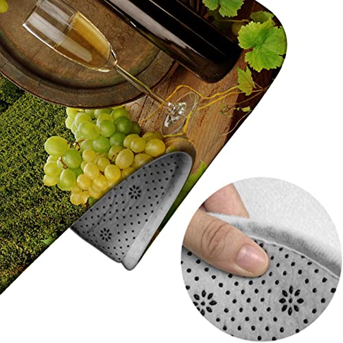 Badezimmerteppich-Set, 3-teilig, Weintrauben und Sonnenuntergang, waschbarer Badteppich, rutschfest, mit Rückenpolster, Konturteppich und Toilettendeckelbezug – Bild 5