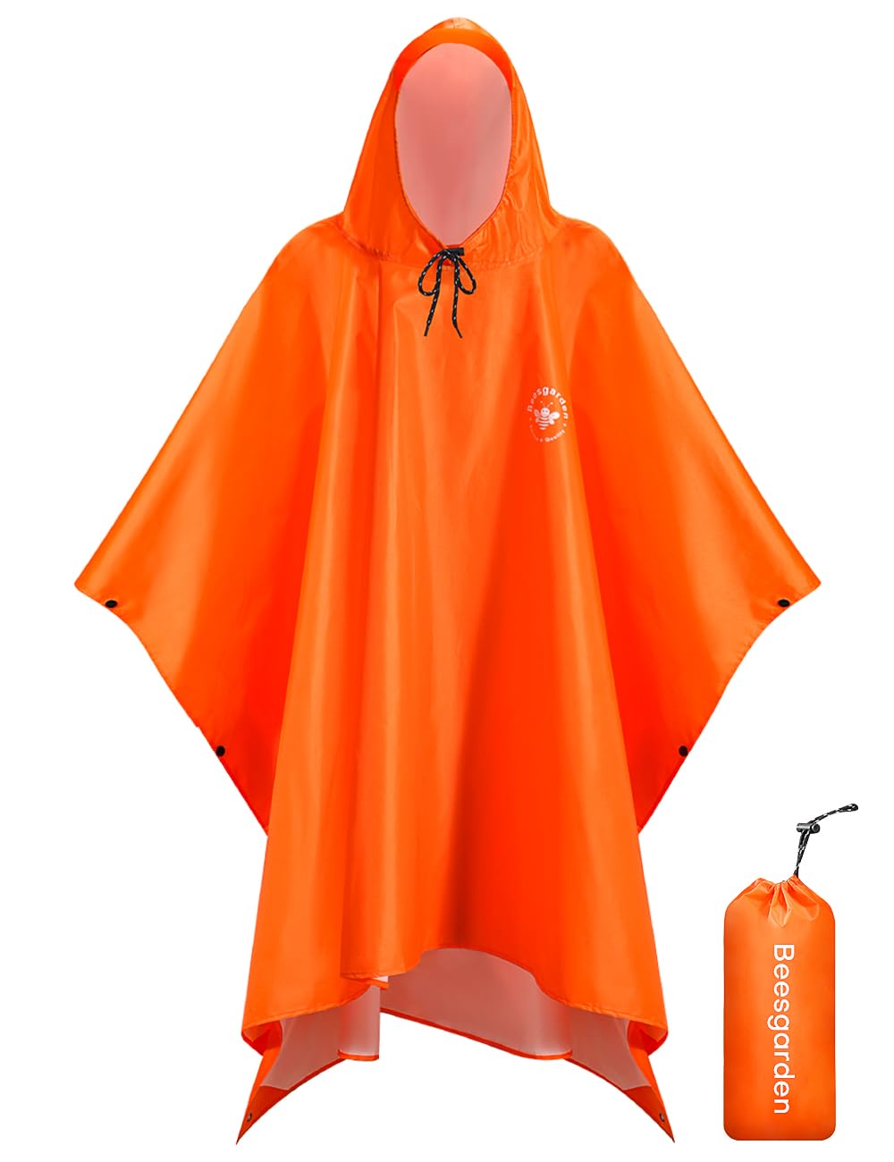 Beesgarden Leichter Wasserdichter Regenponcho mit TPU-Beschichtung, 8000mm Wasserdichte Bewertung, Damen Herren Tragbares Atmungsaktiver Wiederverwendbar Regenjacken für Camping Wandern Fahrrad Angeln