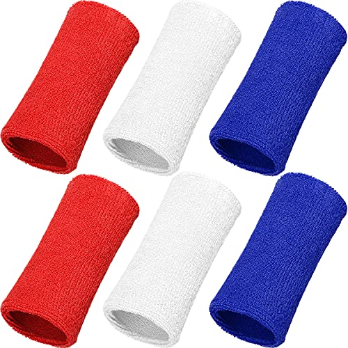 Image of WILLBOND 6 Inch Wrist Sweat Bands for Men Women Tennis Elastic Athletic Long Sweatband Wrist Absorbent for Basketball Tennis Running Outdoor Activity