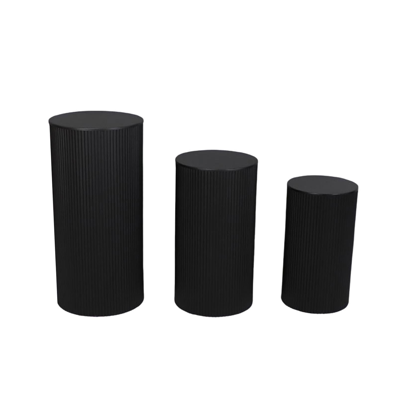 3 Piezas Cilindros para Pastel Soportes de Pedestal Redondo Metal Expositor de Mesa de Postres Y Decoración Adecuado para Graduación Comprom, Negro