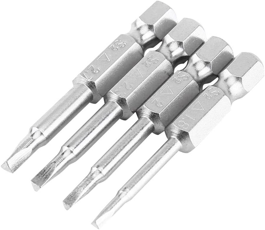 4Pcs Magnetic Triangle Screwdriver Bits Set, 1/4-Inch Hex Shank S2 Alloy Steel Power Drill Bits 50mm, TA1.8 TA2.0 TA2.3 TA2.7 for Electronics Repair, Game Console, Home Appliance Screws