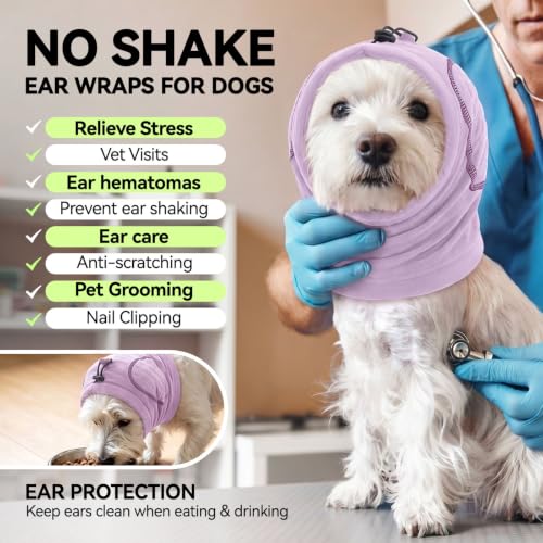 Image of No Shake Ear Wraps for Dogs, Dog Ear Cover with SoundProof Pads