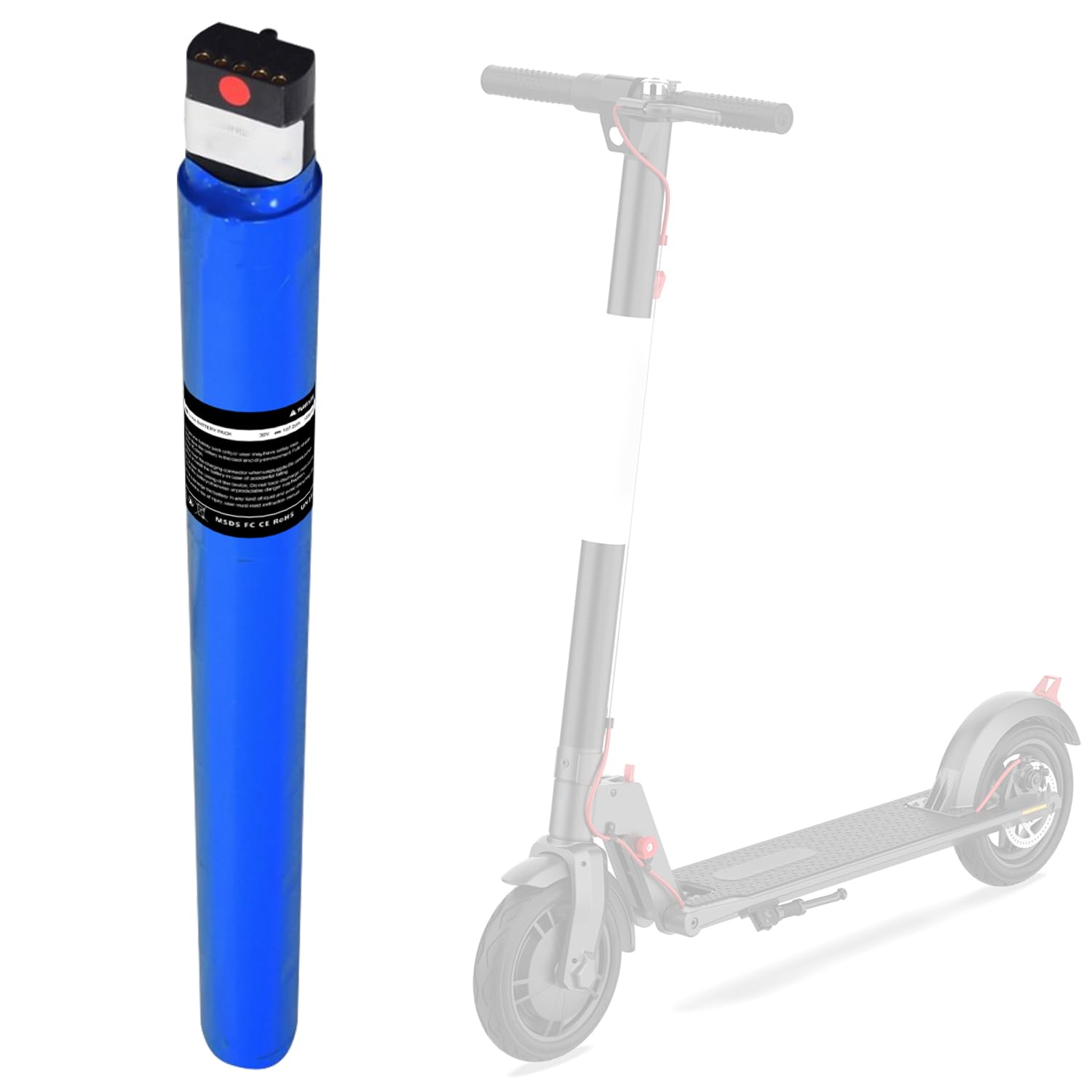 CWUU Electric Scooter Battery 36V 5.2Ah Replacement for Gotrax GXL V2 Model Scooters 5200mah High Capacity 187.2Wh Lithium Pack, Length: 21.45inches Diameter: 1.75inches