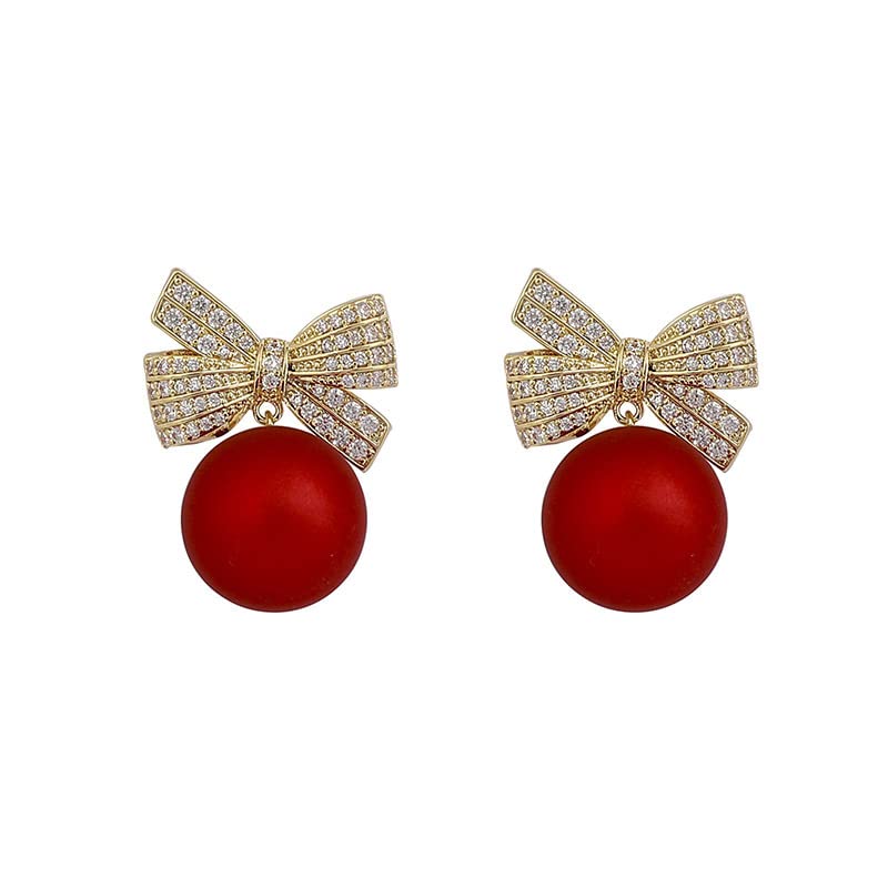 HUGE TOMATO Pearl Drop Earrings, 14mm Elegant Big Pearl Earrings for Women, 14K Gold Plated Hoop Clasp, Pearl Dangle Earrings for Gift
