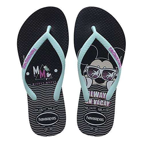 Chinelo Disney Cool, Havaianas, Meninas, Preto, 35/36