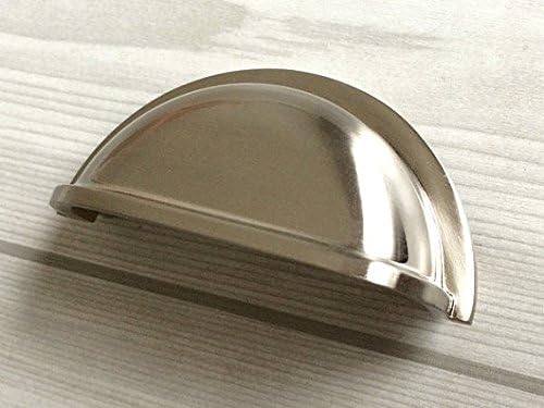 3" Drawer Pull Dresser Pulls Knobs Handles Shell Cup Bin Classic Cabinet Door Knob Pulls Kitchen Brushed Nickel Steel Silver