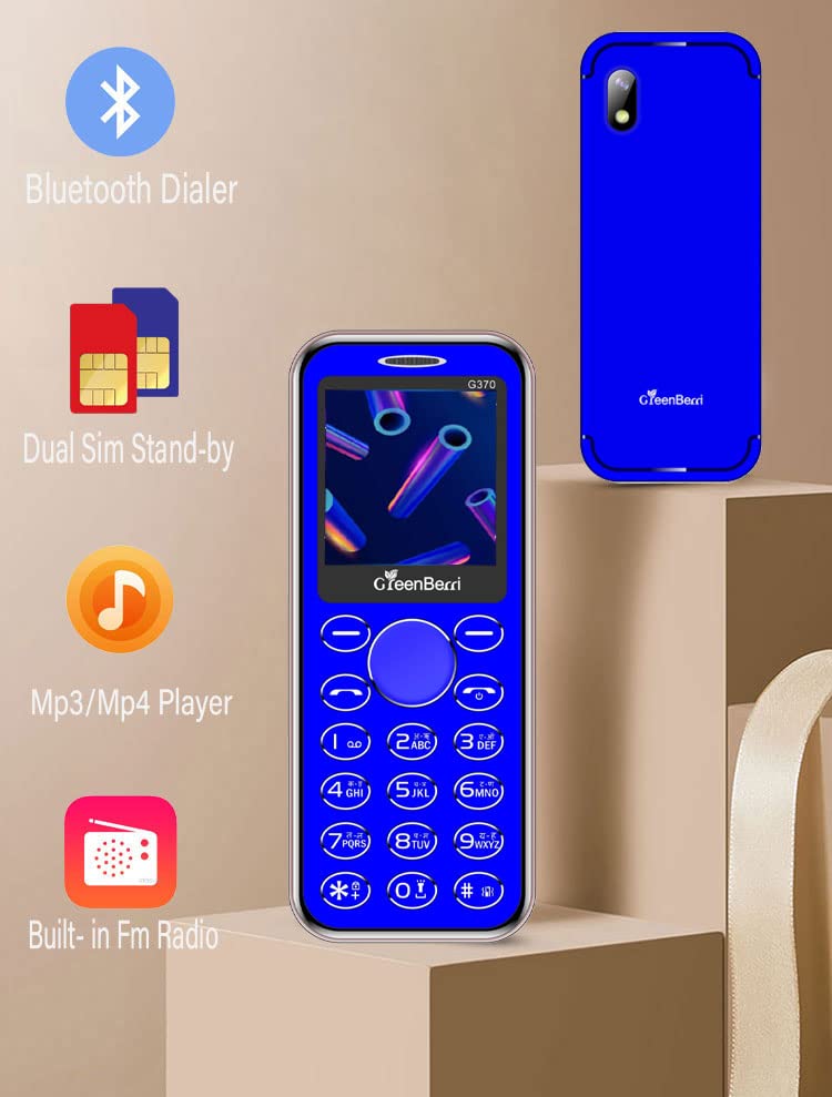 Image of GREENBERRI G370 Keypad Dual Sim Mobile with Slim and Stylish Design, Auto Call Recording, Wireless FM, Bluetooth dialer, King Voice, Vibration