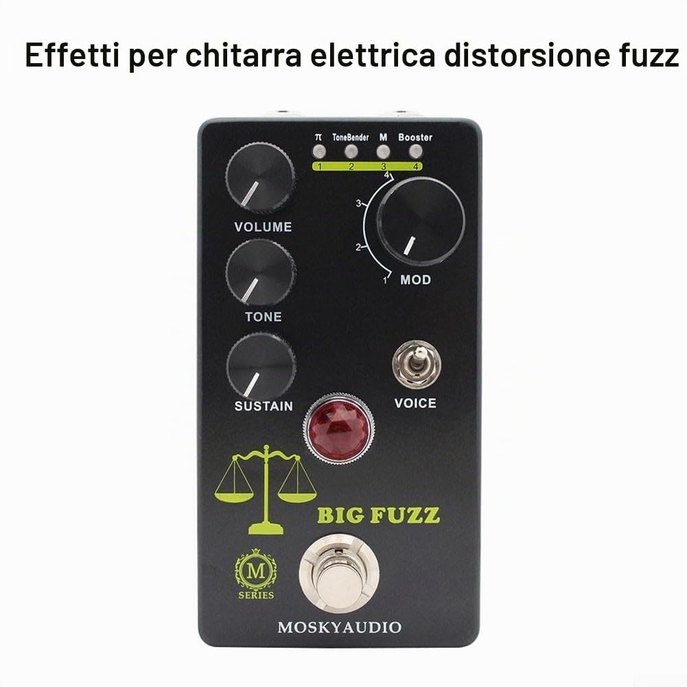 SPORTARC Moskyaudio Big FUZZ Distortion Pedale Effetto per Chitarra Elettrica, Parti per Chitarra Elettrica
