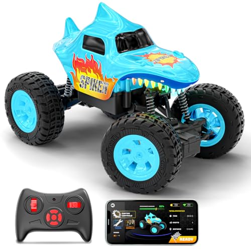 Image of Mirana Spiker 2WD RC Car for Kids | High-Speed ATV Remote & App-Controlled Rock Crawler | USB Rechargeable Offroad Monster Truck with Bluetooth Speakers & RGB Lights | for Boys & Girls (Sky Blue)