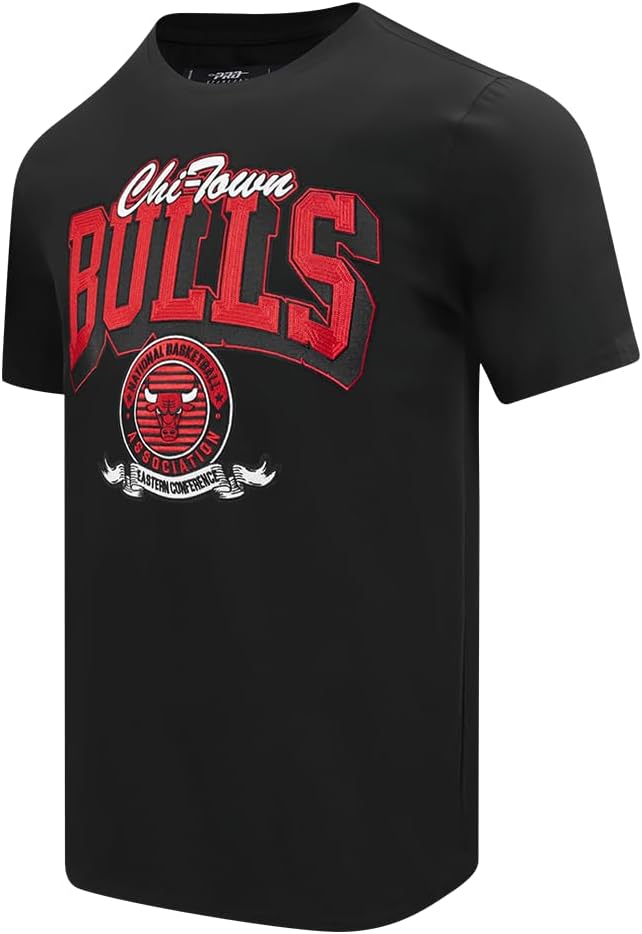 Chicago Bulls Team Badge Men's Basketball T-Shirt (Black) by Pro Standard - Image 2