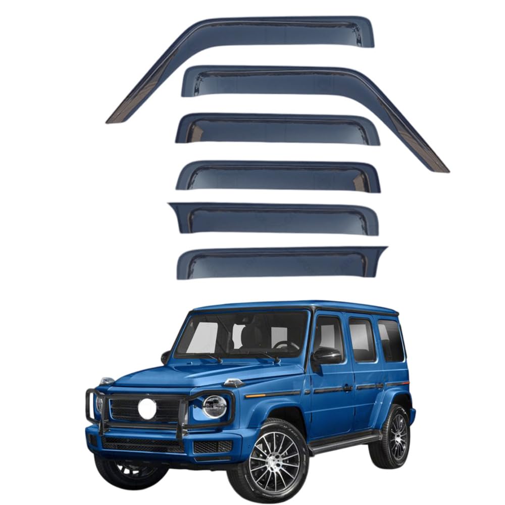Qoemrhelt 6Pcs 4Pc Set In-Channel Wind Deflectors, For Mercedes-Benz G-Class (Mk2 W463-2) 2019 Window Visors Rain Guards Vent Visors Rain & Sun Protection,Car Accessories,