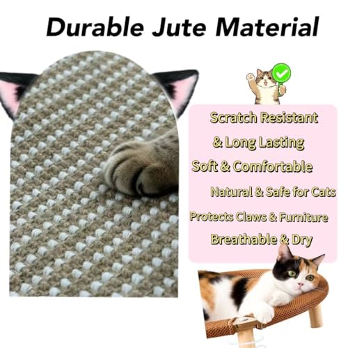Grattoir chat tapis en jute naturelle et lit de couchage doux