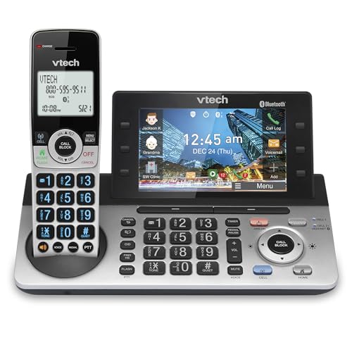 Image of VTech IS8251 Business Grade Expandable Cordless Phone for Home Office, 5 inch Color Display, Programmable Short Cut Keys, Smart Call Blocking, Answering System, Bluetooth Connect to Cell