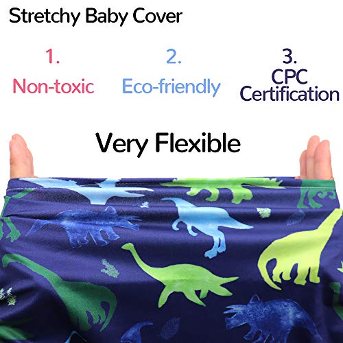Image of Breathable Baby Car Seat Cover, Multi-use Cover Carseat Canopy, Breathable Breastfeeding Cover, Car Seat Covers for Baby, Boys Shower Gift, Dinosaur