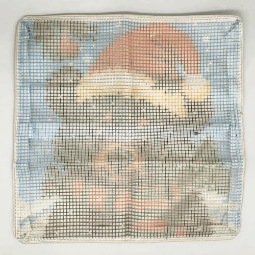 Image of Howie's Latch Hook Kit, DIY Christmas Bear Pillow Crochet Yarn Kits for Adults, Color Preprinted Pattern Embroidery Sofa Cushion Cover (Christmas Bear, 16.93 x 16.93 inch)