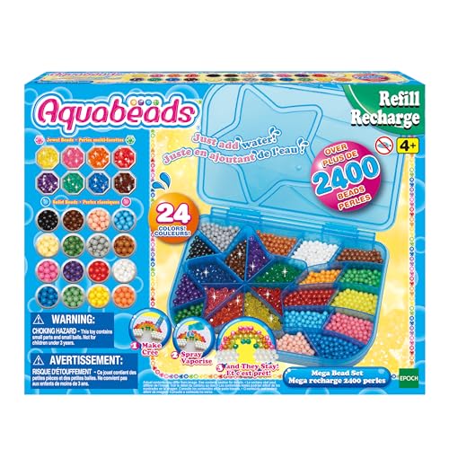 Aquabeads 31502 Maxi Perlen Nachfüllpack - Nachfüllset, 2400 Bunte...