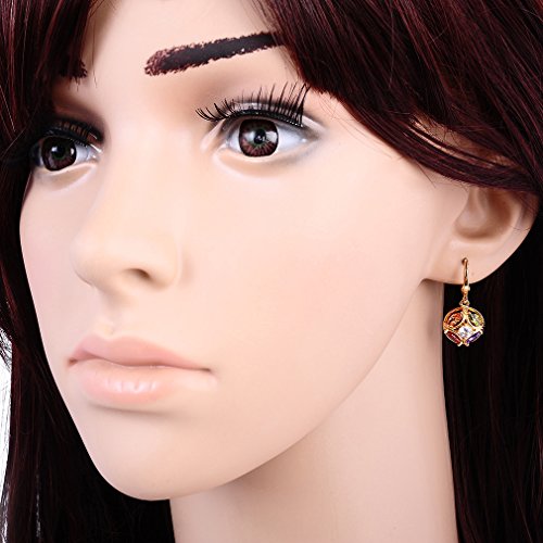 YAZILIND Gold Plated Earring Geometric Round Flower-shape Cubic Zirconia Pendant Dangle Drop Earrings Jewelry for Women3