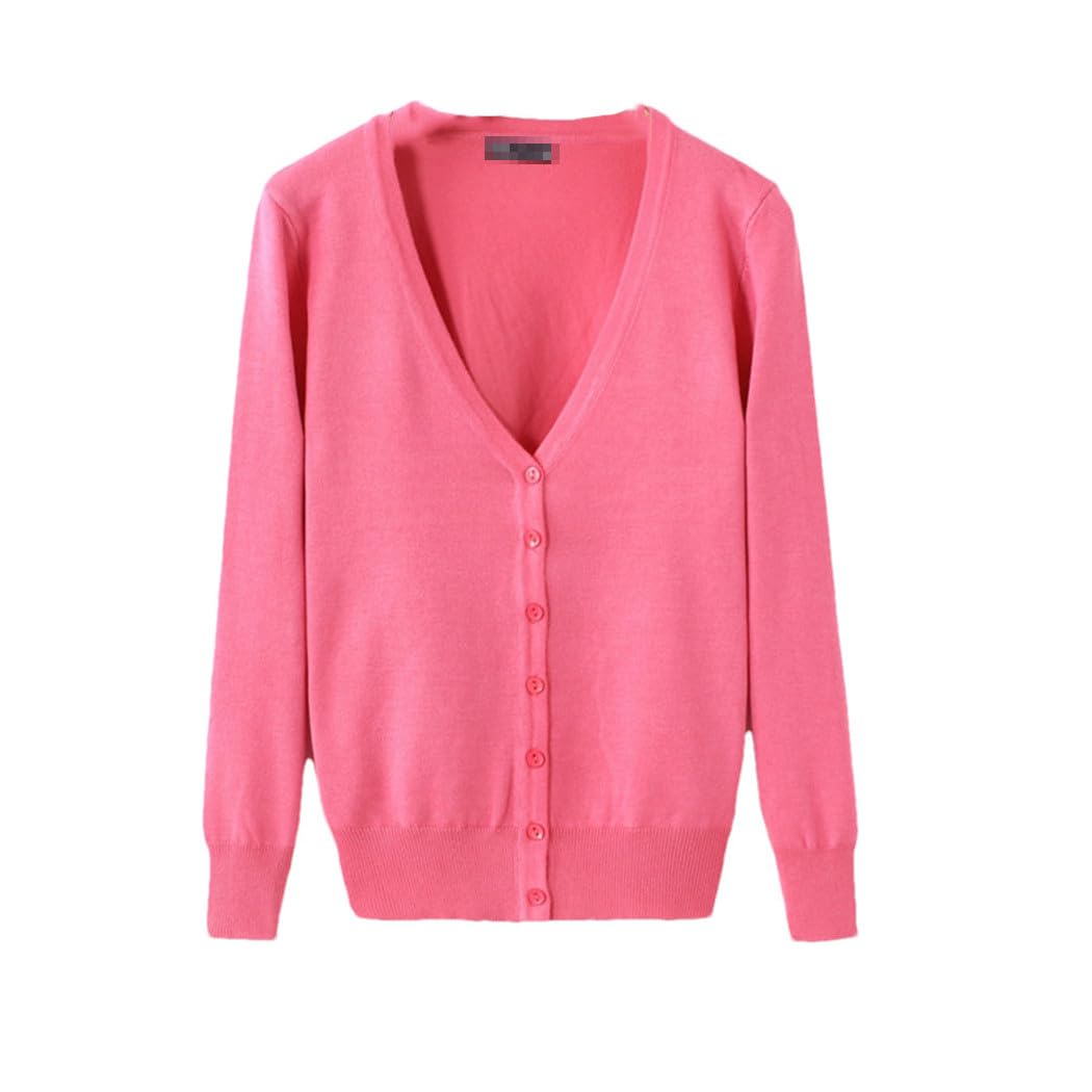 Cárdigan De Punto De Otoño para Mujer, Chaqueta con Botones, Cuello En V, Suelto, Manga Larga, Informal, Frente Abierto, Suéter De Punto