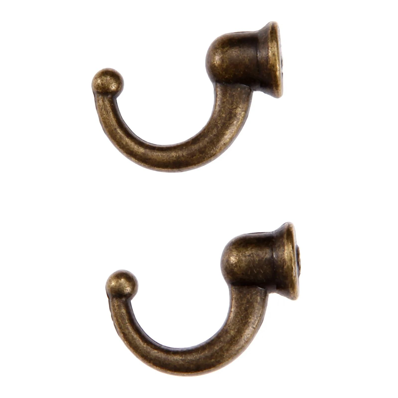 Yusuzh One Color 10Pcs Zinc Alloy Antique Hooks Wall Hanger Hat Coat Robe Bathroom Kitchen Furniture Hardware With Screws 29 * 20 * 12Mm For Mudroom,Closet