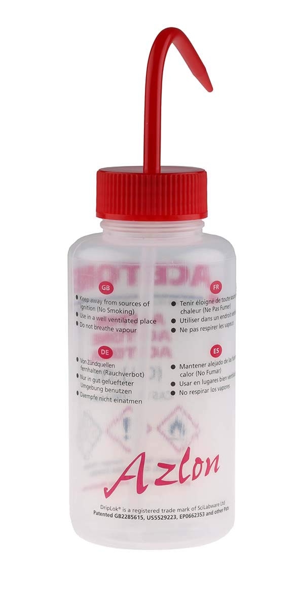 RS PRO LDPE Laborflasche 500ml Spritzflasche Weithalsig, Packung a 5 Stück