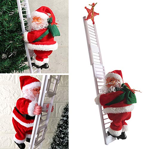 WAQIA Electric Climbing Ladder Santa Claus Christmas Creative Hanging Tree Decoration