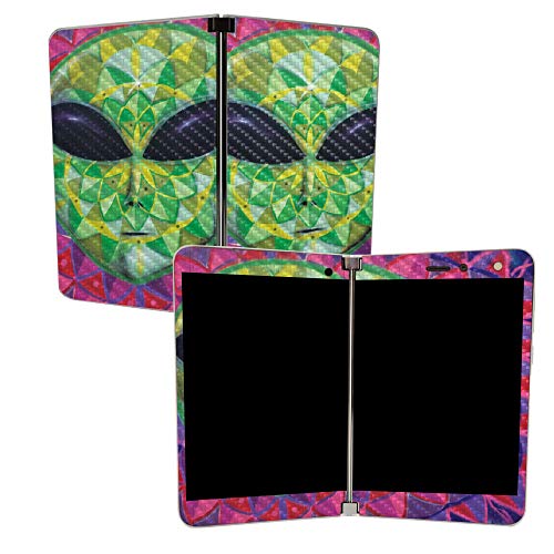 Image of MightySkins Carbon Fiber Skin for Microsoft Surface Duo - Geometric Alien | Protective, Durable Textured Carbon Fiber Finish | Easy to Apply | Made in The USA